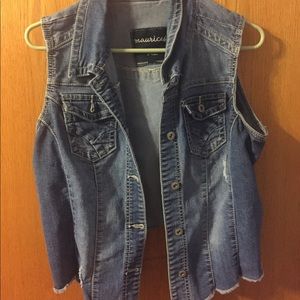 Cropped Denim Vest